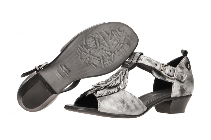 Charme T-Steg Sandaletten silber grau 0762