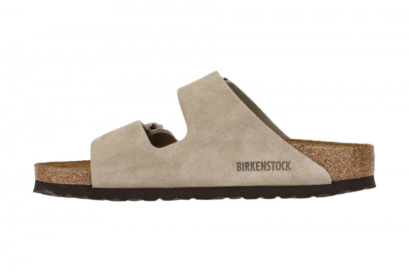 Birkenstock Arizona BS Pantolette taupe grau SCHMAL Weichbettung 951303