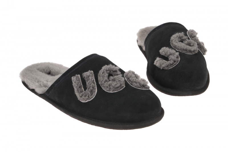 UGG SCUFF LOGO SHEEPSKIN Hausschuhe schwarz 1123773