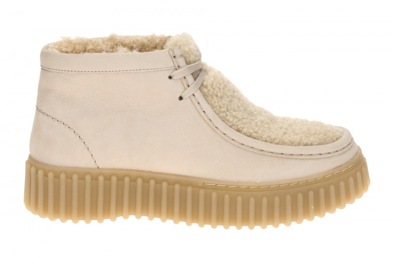 Clarks Torhill Moss Schuhe Mokassin beige Fell 26182914