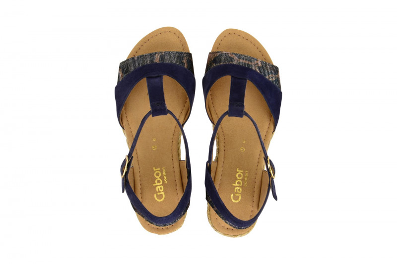 Gabor Tunis Sandale blau Keilabsatz