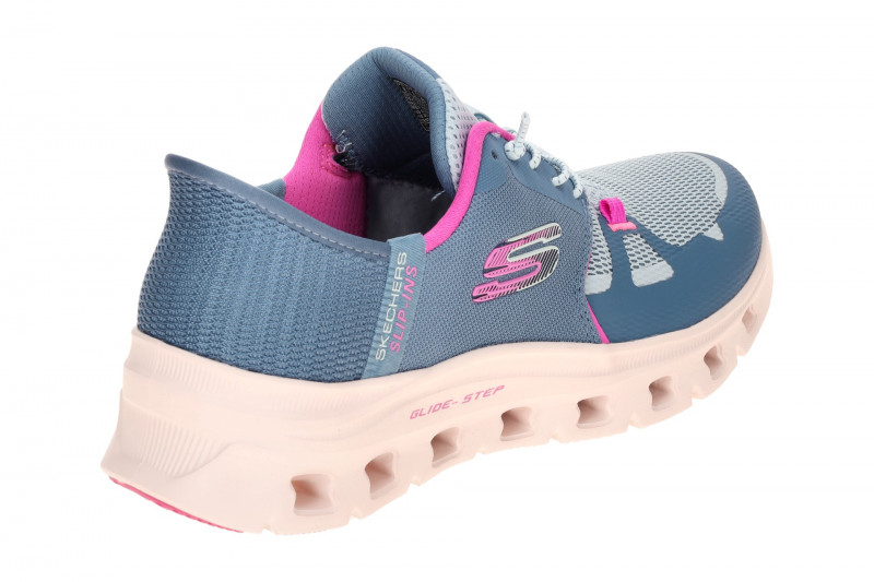 Skechers Glide Step Schuhe blau slate Damen SLIP-INS 150420