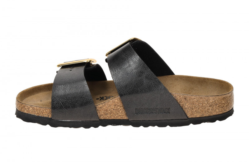 Birkenstock Sydney Cushion Buckle Pantolette schwarz metallic SCHMAL 1029457