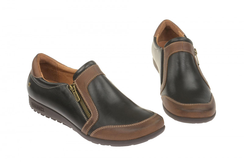 Pikolinos Lisboa Slipper schwarz braun - W67-6589 black-cuero