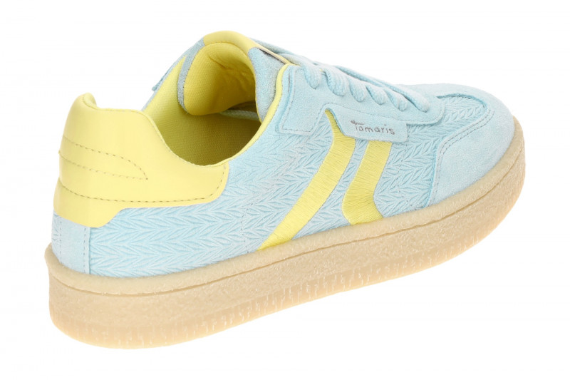 Tamaris Schuhe Sneaker hellblau Velour geprägt 23723
