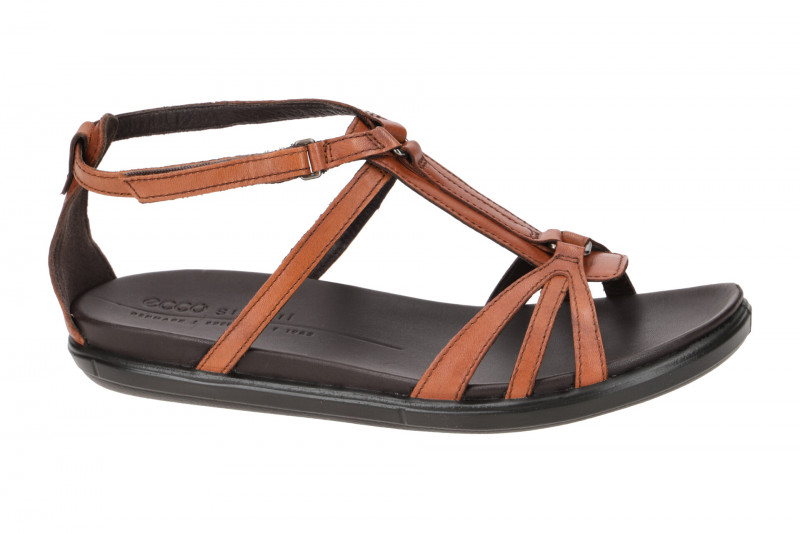 Ecco Spangen Sandale T-Steg braun cognac 209273