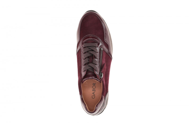 Gabor comfort Sneaker Schuhe rot berry Samt Lack H-Weite 6021