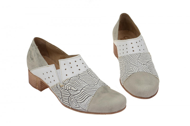 Charme Schuhe grau weiß gestreift 0074