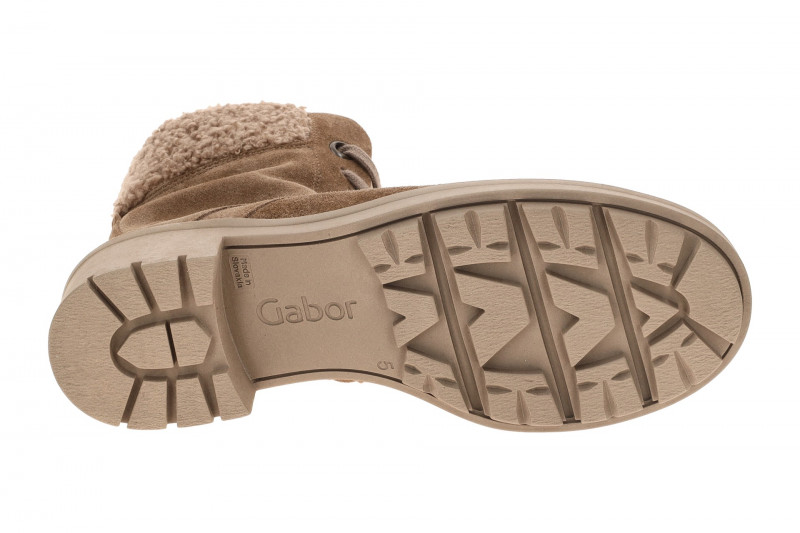 Gabor Stiefelette braun Velour Woll-Kragen 71.771.14