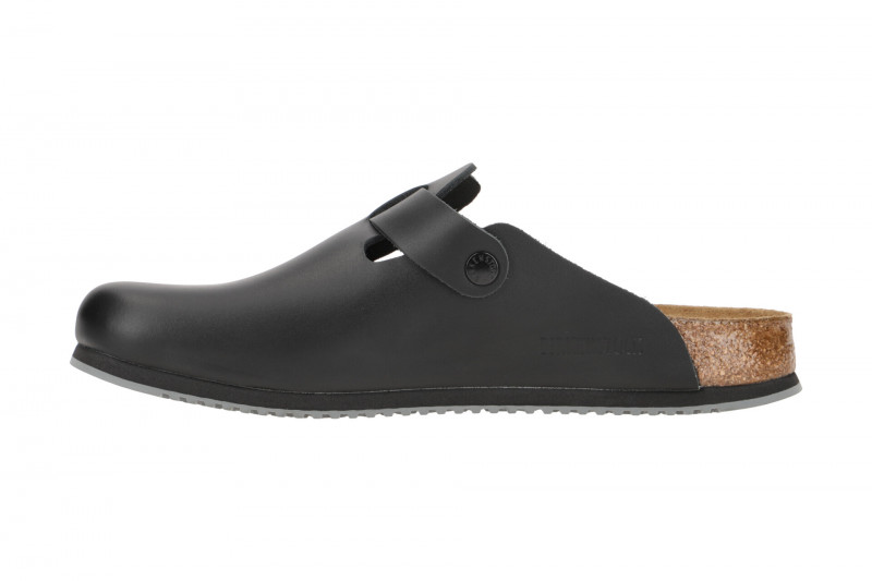 Birkenstock Boston Pantolette schwarz Naturleder Normal-Weit 60194