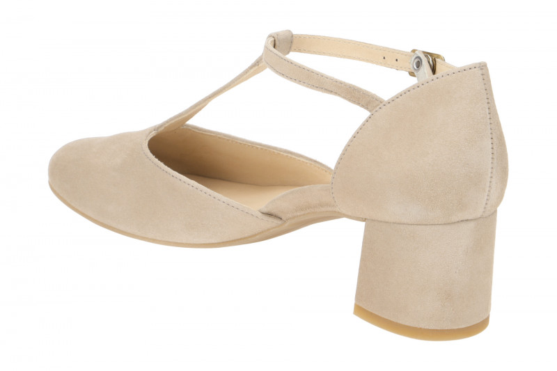 Paul Green T-Steg Pumps beige Samt Velour 3807