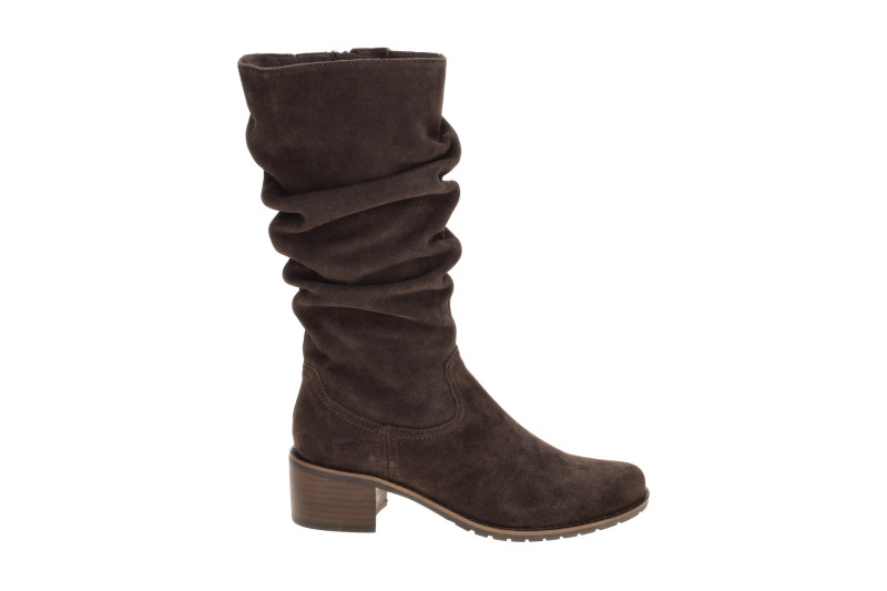 Caprice Stiefel Mid Rise braun Velour gerafft 25401