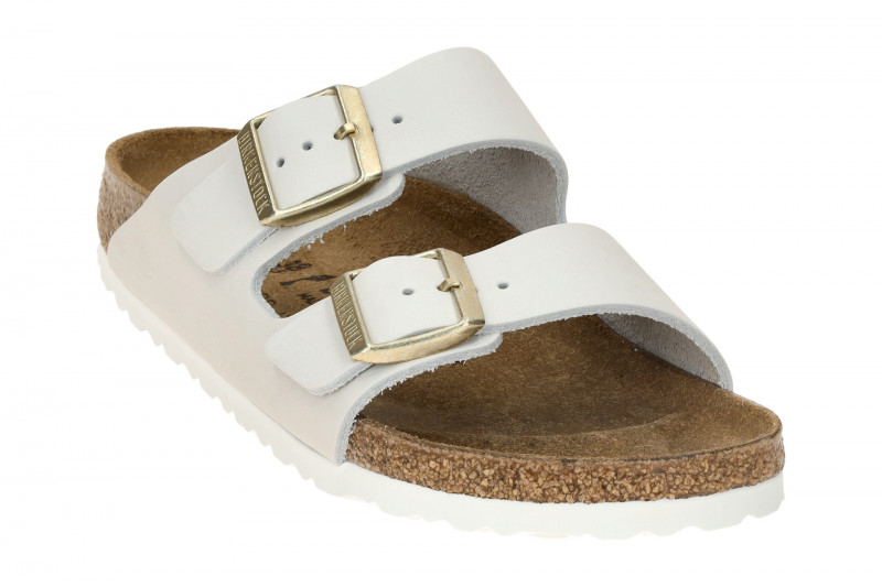 Birkenstock Arizona Pantolette weiß antique SCHMAL 1029253