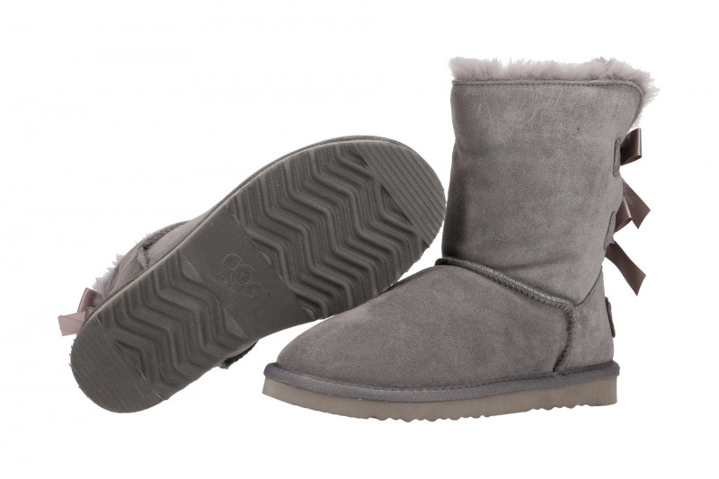 Oog Stiefel grau Lammfell Boots OB0604