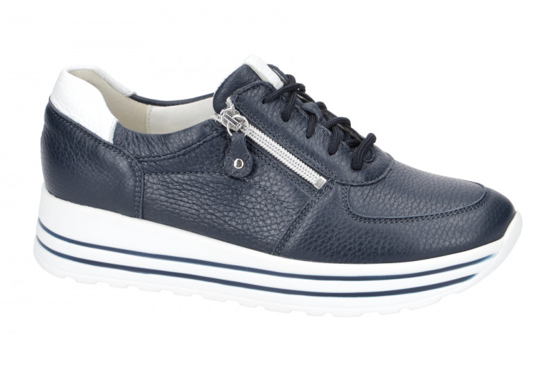 Waldläufer Lana Plateau Schuhe blau weiß H-Weite 758009