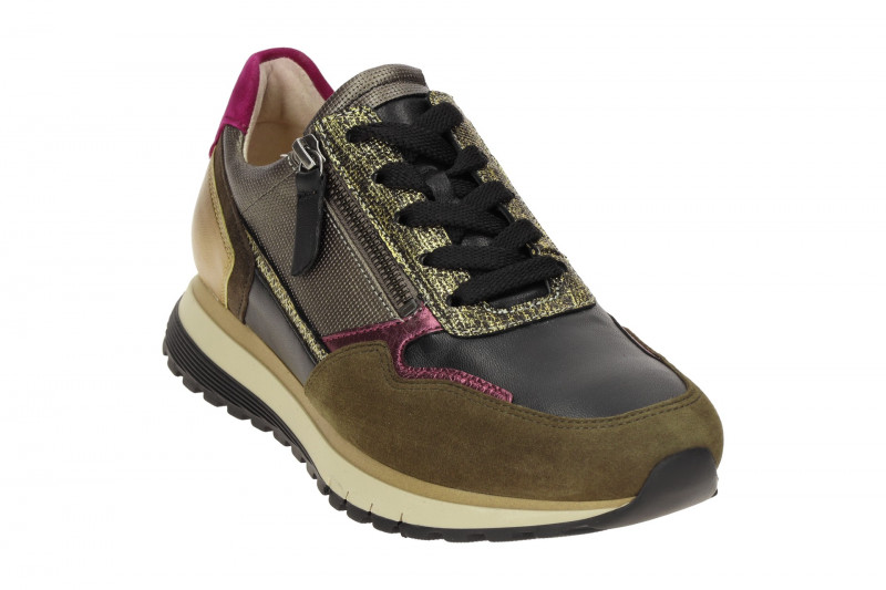 Gabor comfort Sneaker schwarz grün gold metallic H-Weite 76.378.63