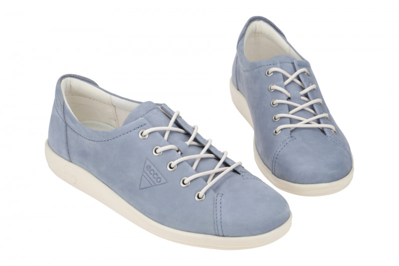 Ecco Soft 2 Schuhe blau grau misty Damen Schnürer