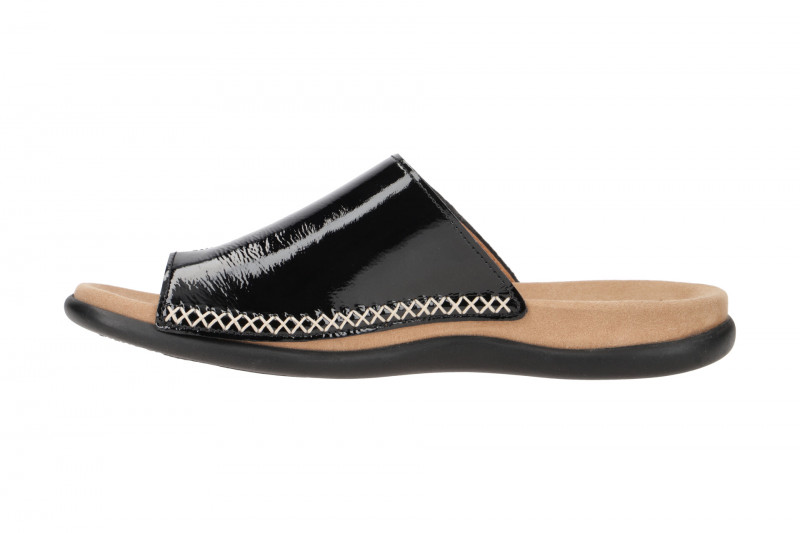 Gabor Zehentrenner Pantolette schwarz Lack