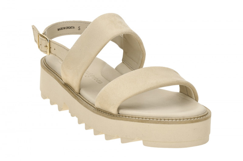 Paul Green Plateau Sandalen beige sand Velour 6214