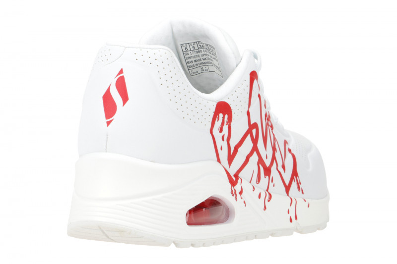 Skechers Uno Schuhe weiß rot Herz 177980