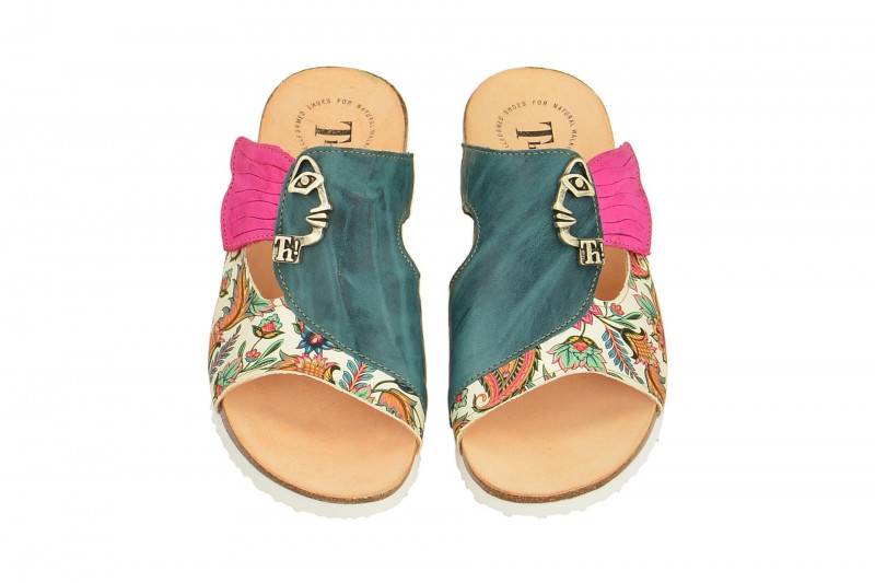Think Mizzi Pantolette blau pink weiß 2-82353-79