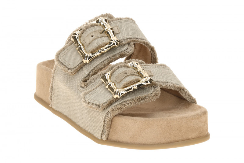 Paul Green Plateau Pantolette grau grain Antik Look 6221