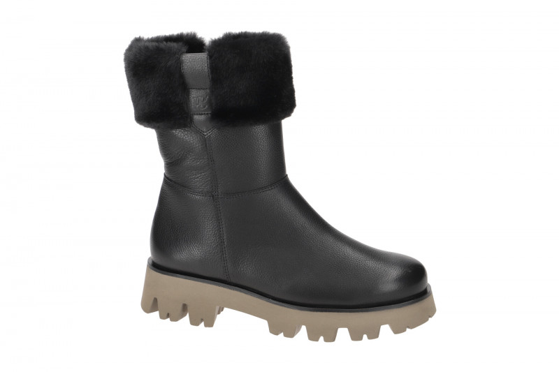 Paul Green 9148 Plateau Winter Stiefel schwarz Fellkragen