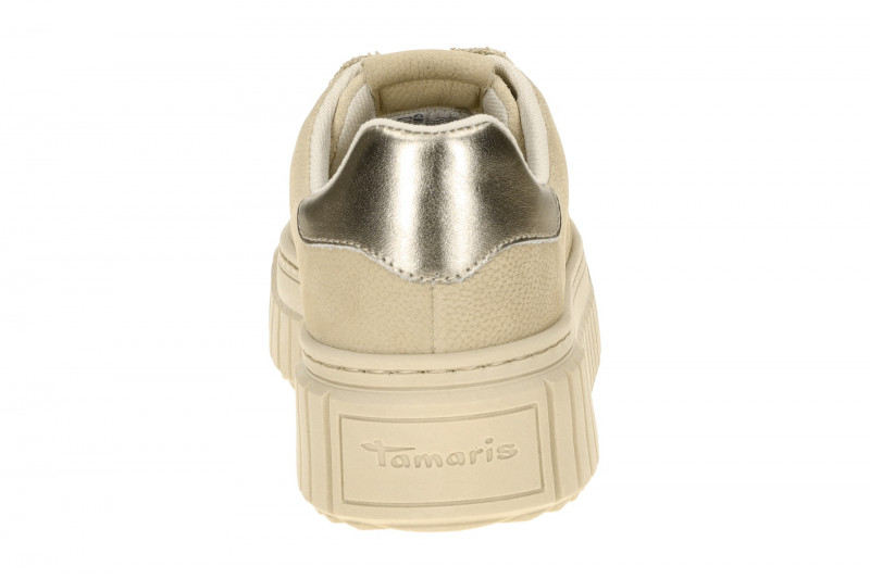 Tamaris Schuhe Plateau Sneaker beige silber 23702