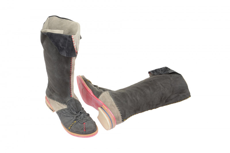 Charme Stiefel grau kombi Langschaftstiefel 951C