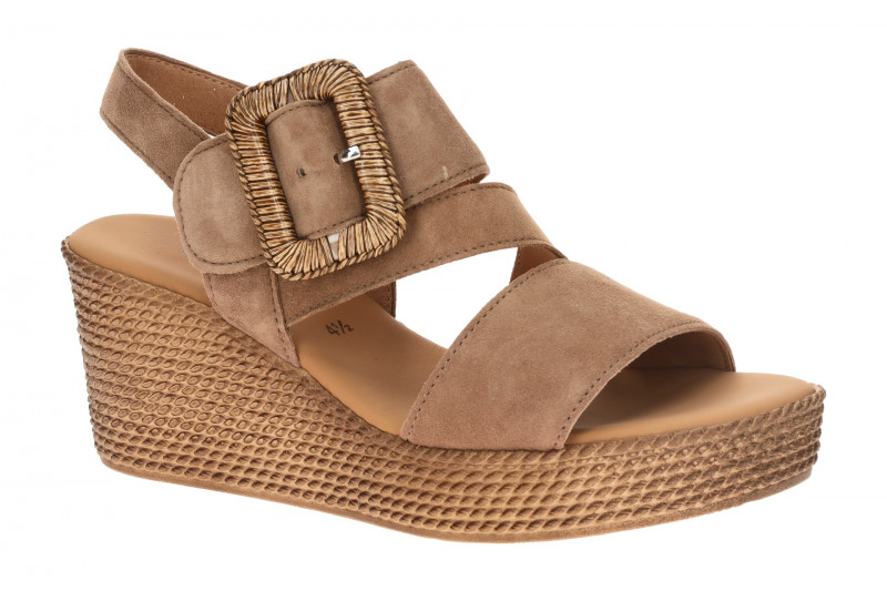 Gabor Wedges Keil Sandale braun Velour 84.771.14