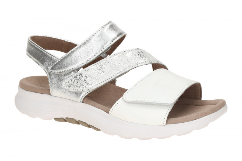 Gabor RollingSoft Sandale weiß silber 86.813.51