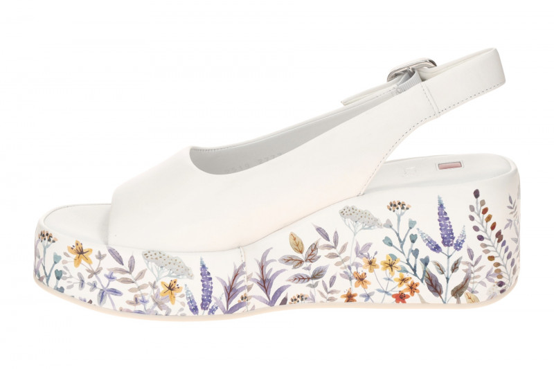 Högl LouLou Plateau Sandale weiß buntes Blumenmustert 2519