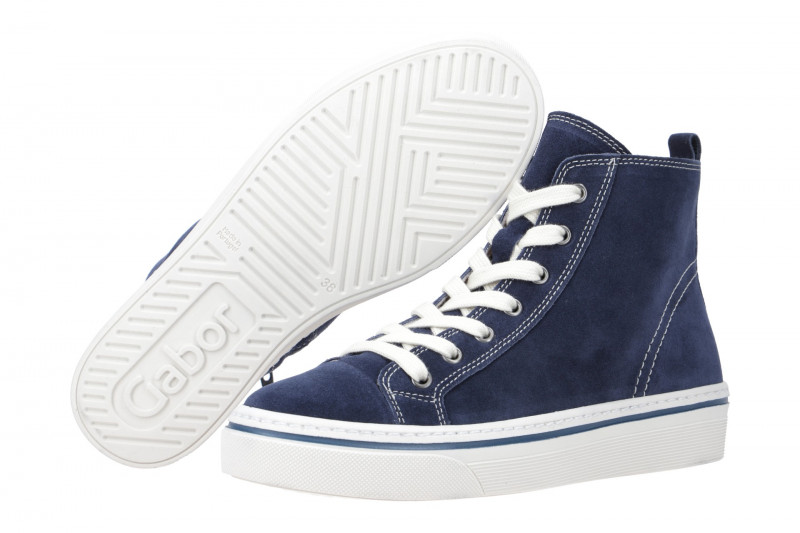 Gabor Mid Sneakers Stiefelette blau Velour 43.160.16