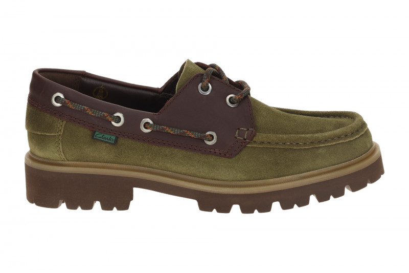 Clarks Cleyhill Boat Schuhe grün olive Herren Bootsschuhe 26188180