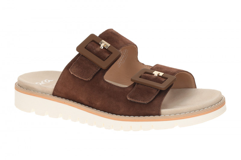 ara Kent Pantolette braun Klett Samt 12-28132