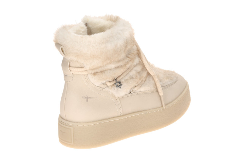 Tamaris Winter Stiefelette Plateau creme weiß Fell-Boots 26802