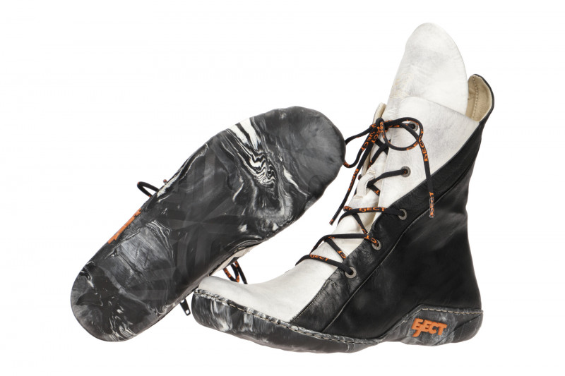 Eject Diamante Stiefel schwarz weiß mix Glattleder 12738