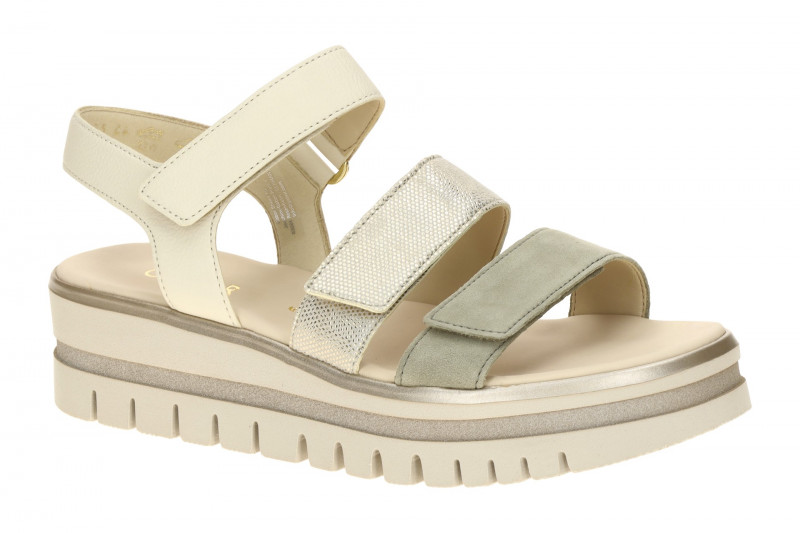 Gabor Plateau Sandalen beige grün kombi 84.620.69
