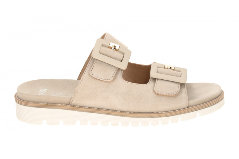 ara Kent Pantolette beige Klett Samt 12-28132