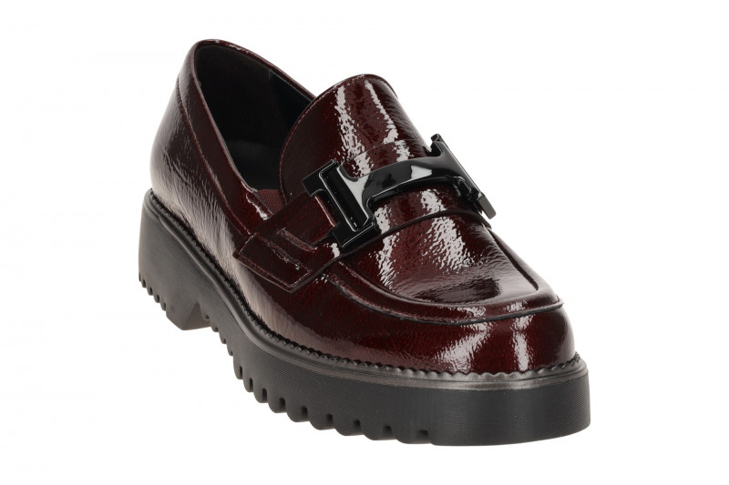 Gabor Schuhe Mokassin Slipper dunkelrot Lack 72.452.88