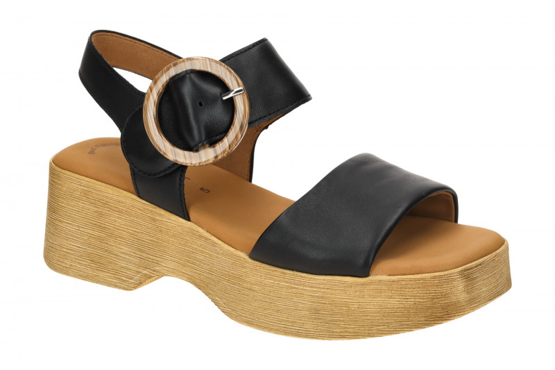 Gabor Fashion Plateau Sandalette schwarz Nappa 64.520.27