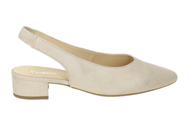 Gabor Sling Pumps beige Velour Glitzer 41.520.62