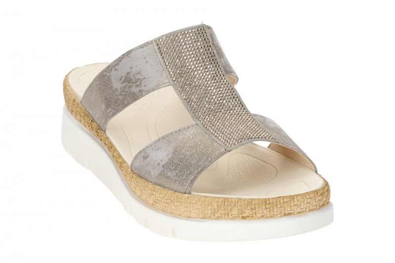 Gabor Glamour Pantoletten grau metallic Glitzer 63.721.62