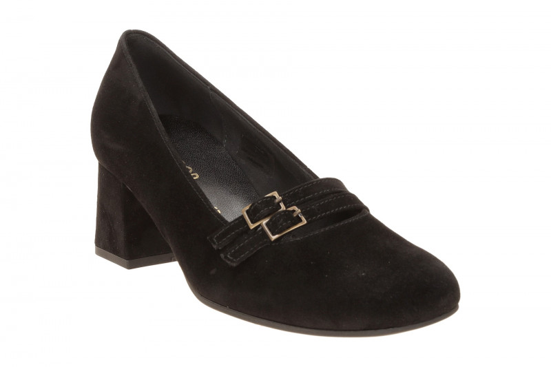 Gabor Schuhe Pumps schwarz Samt Spangen 3022.02.001