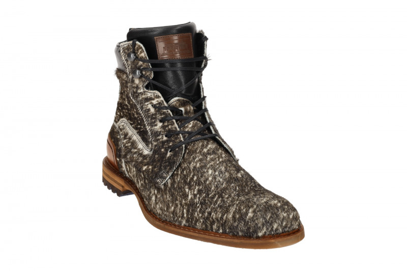 Floris van Bommel CREPI Stiefeletten braun weiß Langhaar 80022