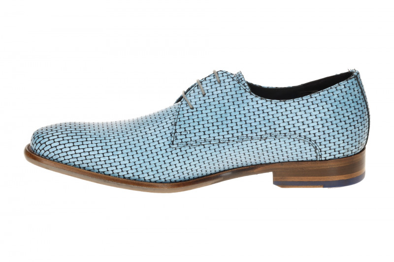 Floris van Bommel De Stijler Schuhe blau Mauer-Muster H-Weite 30275