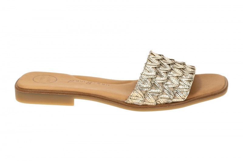 Paul Green Pantolette grau gold metallic Wellenmuster 6139