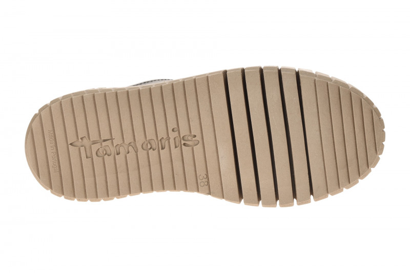 Tamaris Schuhe Plateau Sneaker schwarz gold 23702