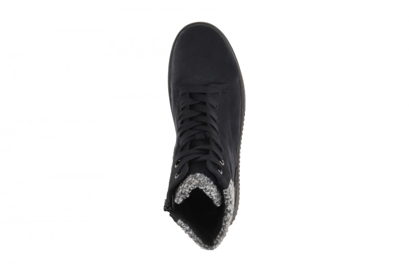 Gabor Boots Stiefel blau Nubuck Pelzkragen K-Weite 76.795.46