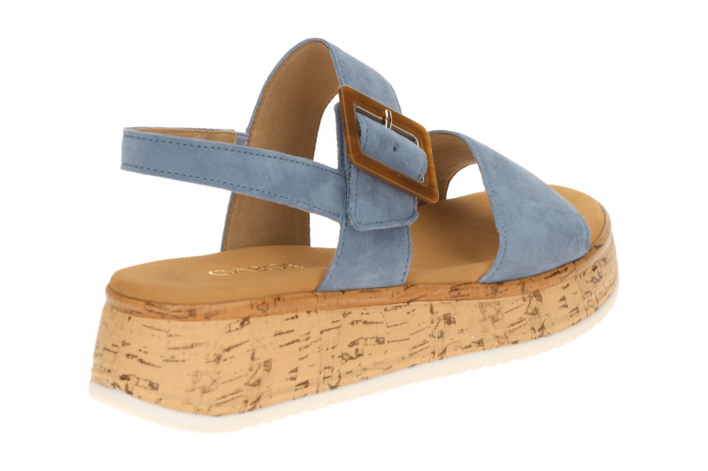 Gabor Plateau Sandale heaven blau Velour 82.744.26